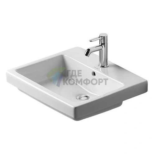 Встраиваемая раковина Duravit Vero 550x465 мм белого цвета с 3 отверстиями под смеситель (315550030) - фото 1