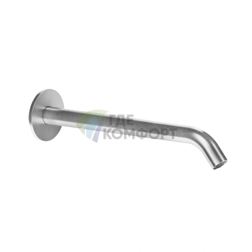Настенный излив GESSI 316 200 мм, цвет steel brushed, с возможностью подключения удаленного управления (54110#239) - фото 1