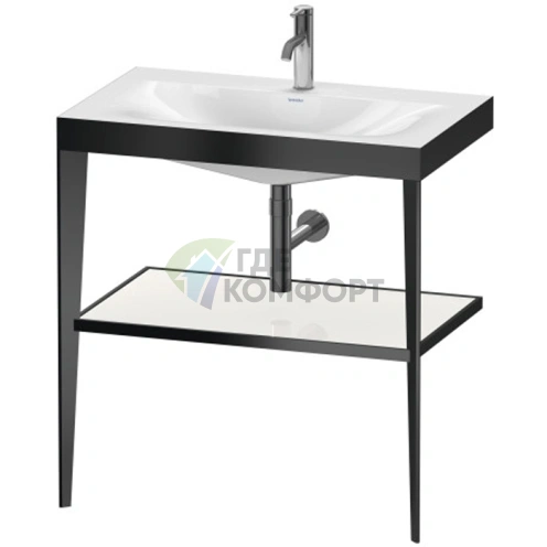 Консоль напольная Duravit XViu с раковиной и полкой, 850x800x480 мм, цвет black matt/white high gloss lacquer (XV4715OB285) - фото 1