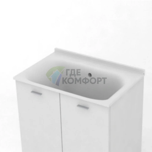 Раковина KERASAN Aquadom 75x50 см для постирочной без отверстия под смеситель, белая (029301*0) - фото 1