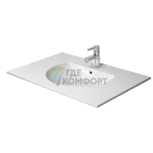 Раковина Duravit Darling New для мебели с переливом и 3 отверстиями под смеситель 830x545 мм белого цвета (499830030) - фото 1