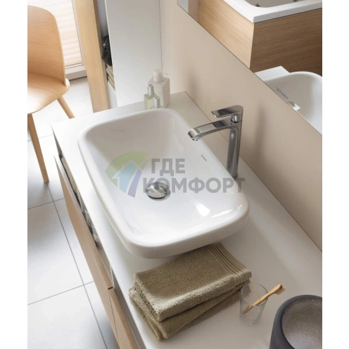 Раковина Duravit DuraStyle 600x380 мм без перелива, шлифованная, белая (349600000) - фото 2
