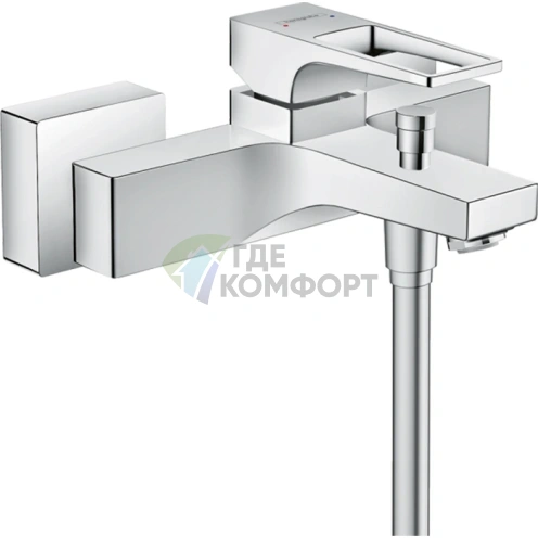 Настенный смеситель для ванны с душем Hansgrohe Metropol, хром (74540000) - фото 1