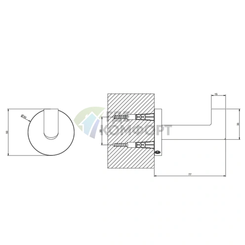 Настенный крючок Gessi Tondo (Finox Brushed Nickel) (63621#149) - фото 2