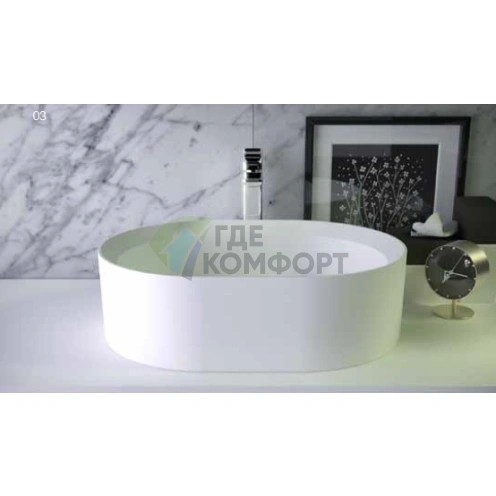 Накладная раковина KNIEF Glow 55x40x15 см без перелива, белая матовая - фото 1