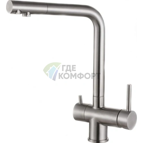 Кухонный смеситель Zorg Inox SZR-7039 с выдвижной лейкой - фото 1