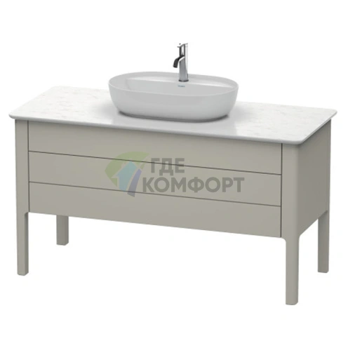 Напольная тумба Duravit Luv с 2 выдвижными ящиками, 743x1388x570 мм, серо-коричневый шелковисто-матовый (LU956606060) - фото 1