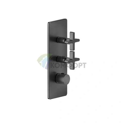 Термостатический смеситель GESSI INCOSO для 2 источников, цвет Nero XL (58224#299) - фото 1