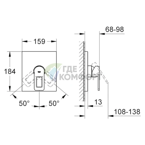 Стильный и функциональный смеситель Grohe Quadra 19455000 для душа - фото 9