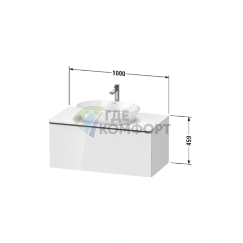 Подвесная тумбочка Duravit D-Neo, 459x1000x550 мм, 1 ящик, Black Oak (DE494801616) - фото 2