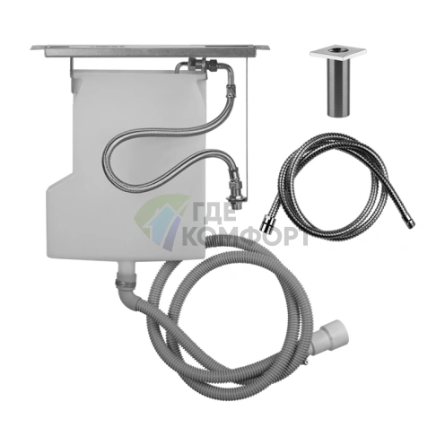 Система сбора воды Gessi Rettangolo со встроенным шлангом для скрытого монтажа, цвет Black XL (01766#299) - фото 1