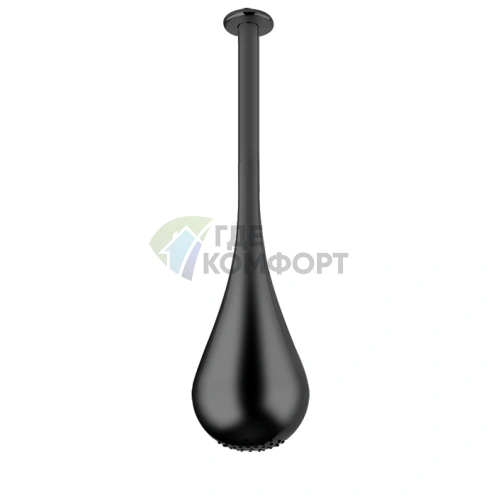 Верхний душ Gessi Goccia каплевидной формы для потолочного крепления, черный (33752#299) - фото 1