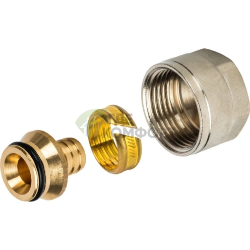 Фитинг STOUT компрессионный для труб из сшитого полиэтилена flex 16x2-2x1/2 - фото 2