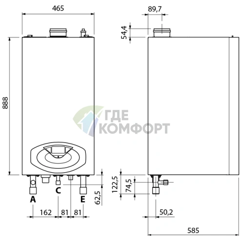 Газовый конденсационный настенный котел Ariston Genus Premium EVO HP 100KW EU - фото 4