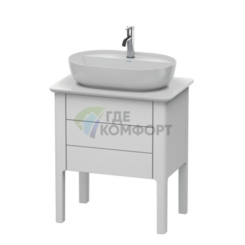 Напольная тумба Duravit Luv с двумя ящиками, белый шелковисто-матовый, 743x688x450 мм (LU956503636) - фото 1