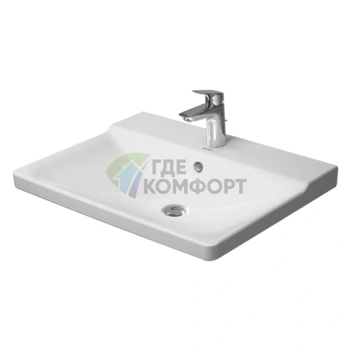 Раковина Duravit P3 Comforts под мебель, 650x500 мм, белая (2332650000) - фото 1