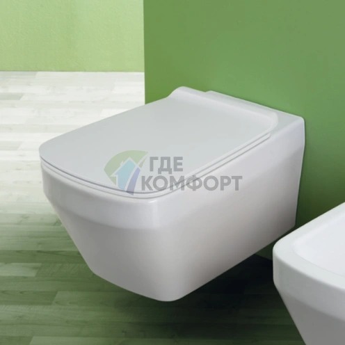 Подвесной унитаз Simas Baden-Baden безободковый белый 56x36 см без комплекта креплений (BB18bi) - фото 1