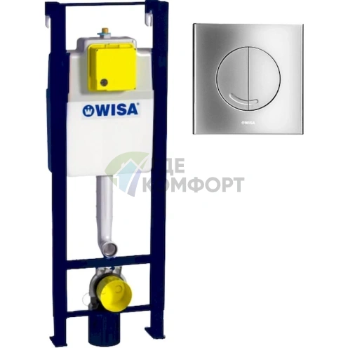 Система инсталляции Wisa XS WC Front Basic Cr с кнопкой XS Argos DF матовый хром - фото 1