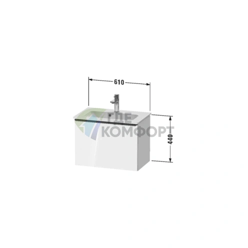 Тумбочка подвесная Duravit D-Neo Compact 440x610x372 с 1 ящиком, белый высокоглянцевый (DE426802222) - фото 2