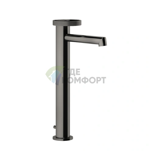 Смеситель для раковины Gessi Anello высокий с коротким изливом в цвете Black Metal Brushed PVD (63303#707) - фото 1