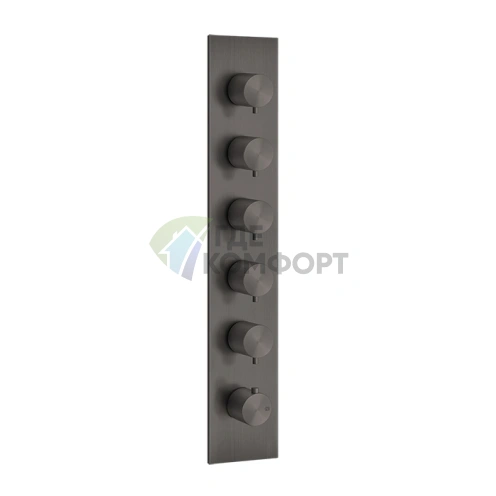Термостатический смеситель GESSI на 5 источников, резьба 3/4, цвет Brushed Black Metal PVD (54520#707) - фото 1