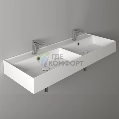 Двойная подвесная раковина SIMAS AGILE 121x46 см с переливом - фото 1