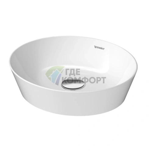 Раковина Duravit Cape Cod накладная круглая 40 см без отверстия белого цвета (2328400000) - фото 1