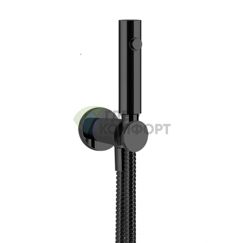 Гигиенический душ GESSI с держателем и подводом воды, шланг 1250 мм, цвет Black XL (45123#299) - фото 1
