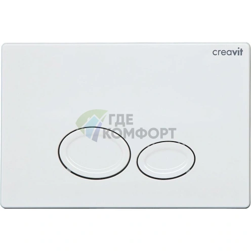 Кнопка смыва Creavit Drop GP2001.00 белая — элегантное решение для вашей ванной - фото 1