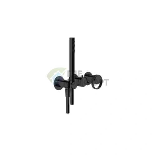 Gessi Anello: Встраиваемый смеситель с ручным душем и держателем в цвете Black XL (63345#299) - фото 1