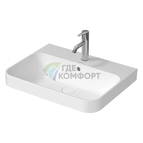 Раковина Duravit Happy D2 Plus накладная 60х46 см белая с креплением (2360600000) - фото 1