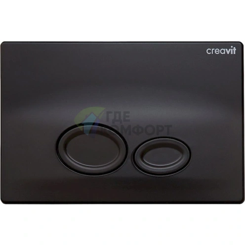 Кнопка смыва для унитаза Creavit Drop GP2002.01 черный матовый - фото 1