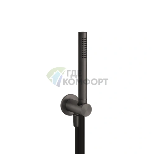 Душевой комплект GESSI 316 с выводом, держателем и шлангом 1,5 м в цвете Brushed Black Metal PVD (54023#707) - фото 1