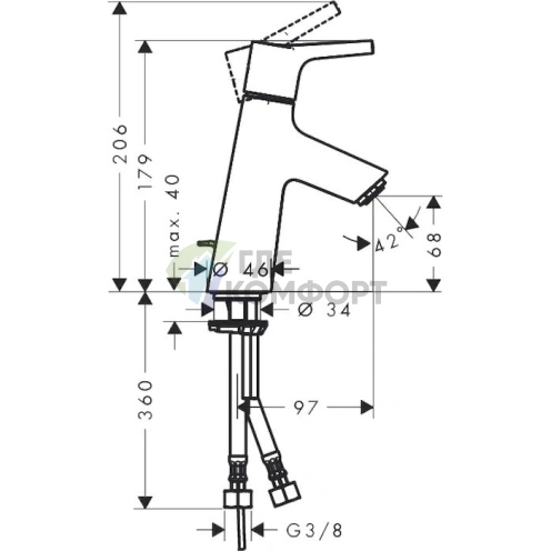 Смеситель для раковины Zorg Sanitary ZR 106 U - фото 2