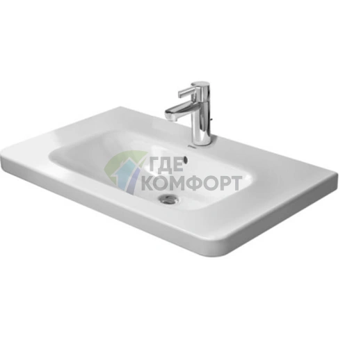 Раковина Duravit DuraStyle для мебели с переливом, 3 отверстия под смеситель, 800x480 мм, белый (2320800030) - фото 1