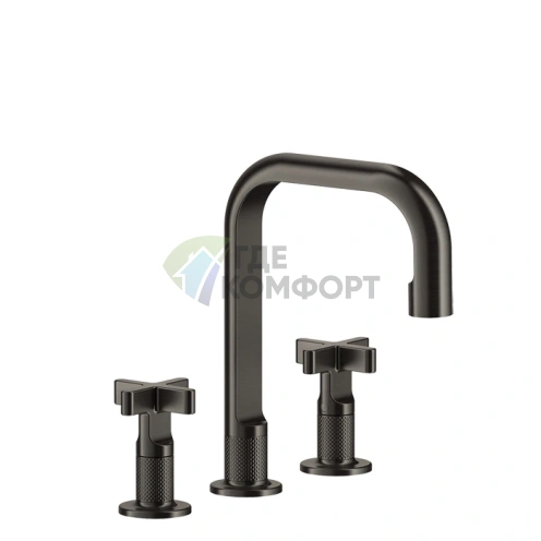 GESSI INCISO Смеситель для раковины с высоким изливом, 3 отверстия, цвет Nero XL (58114#299) - фото 1