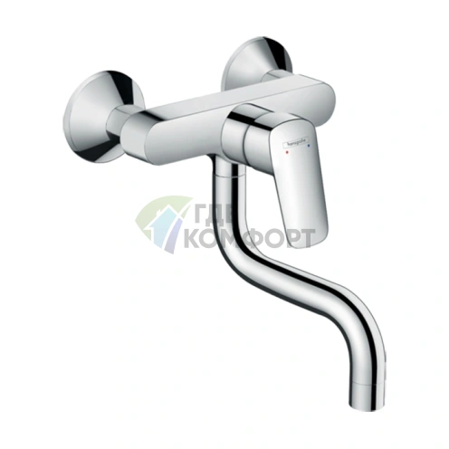 Кухонный смеситель Hansgrohe Logis M31: однорычажный настенный с поворотным изливом, хром (71836000) - фото 1