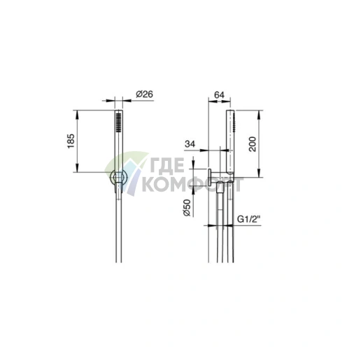Душевой набор Fantini Milano FIT с матовым покрытием Gun Metal PVD (86 P5 8093) - фото 2