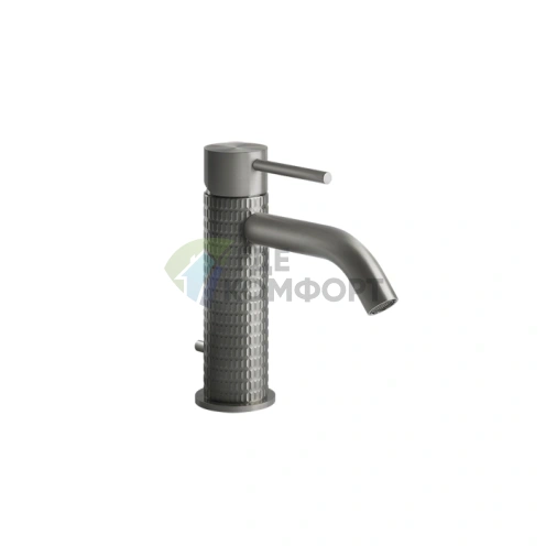 Смеситель для раковины GESSI 316 на одно отверстие с донным клапаном, излив 123 мм, цвет сталь щеточная (54201#239) - фото 1