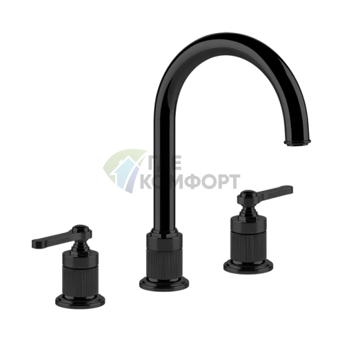 Смеситель для раковины GESSI VENTI20 на 3 отверстия, матовый черный (65015#299) - фото 1