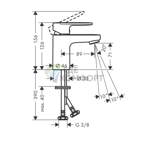 Смеситель для раковины Hansgrohe Vernis Blend матовый черный (71558670) - фото 2