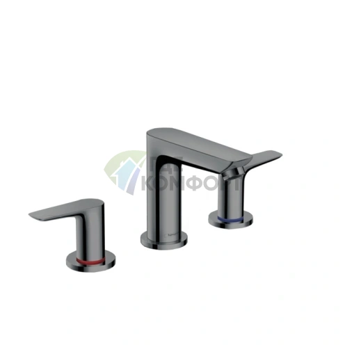 Смеситель для раковины Hansgrohe Talis E с донным клапаном, цвет шлифованный черный хром (71733340) - фото 1