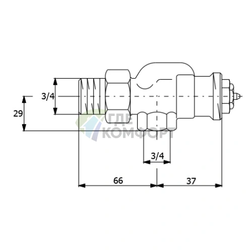 Клапан термостатический Oventrop A 3/4 (DN 20) M30x1-5 1181206 соосный - фото 2
