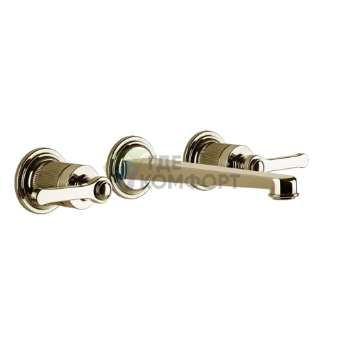 Настенный двухвентильный смеситель для раковины GESSI VENTI20, цвет Brass PVD (65091#710) - фото 1
