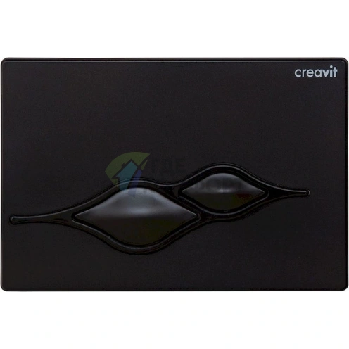 Стильная кнопка смыва Creavit Ufo GP1002.01 в матовом черном цвете - фото 1