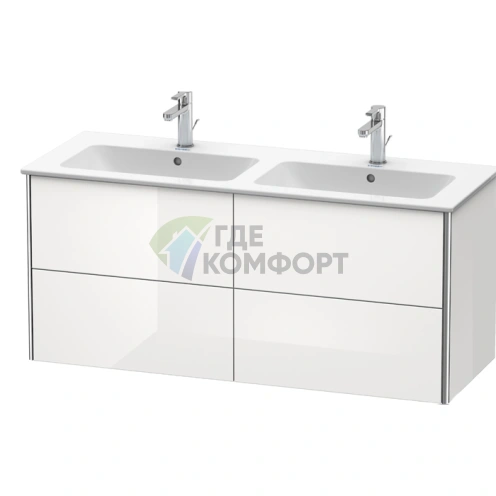 База под раковину Duravit XSquare 1280 мм с 4 выдвижными ящиками, белый глянец (233613) (XS417502222) - фото 1