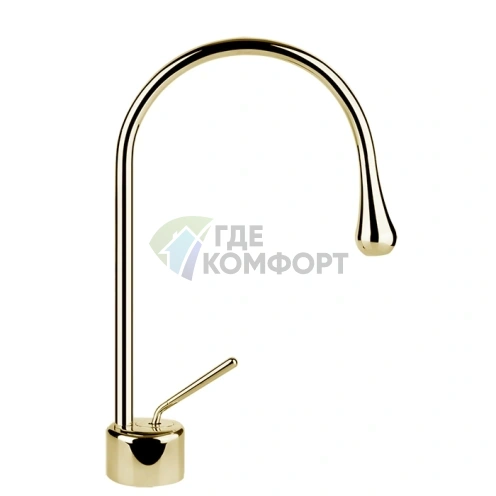 Смеситель для раковины Gessi Goccia Gold: однорычажный, на 1 отверстие, излив 174 мм (33601#080) - фото 1