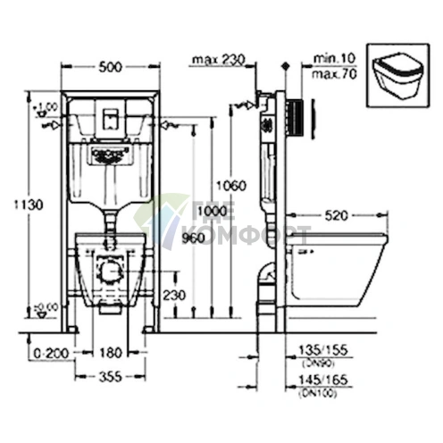 Комплект Grohe Solido: подвесной унитаз, инсталляция и кнопка смыва - фото 4
