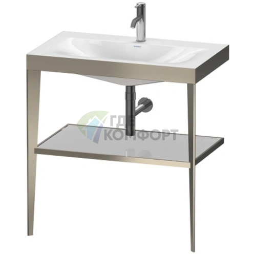 Консоль напольная Duravit XViu с раковиной и полкой, 850x800x480 мм, цвет шампань мат/хром (XV4715OB110) - фото 1