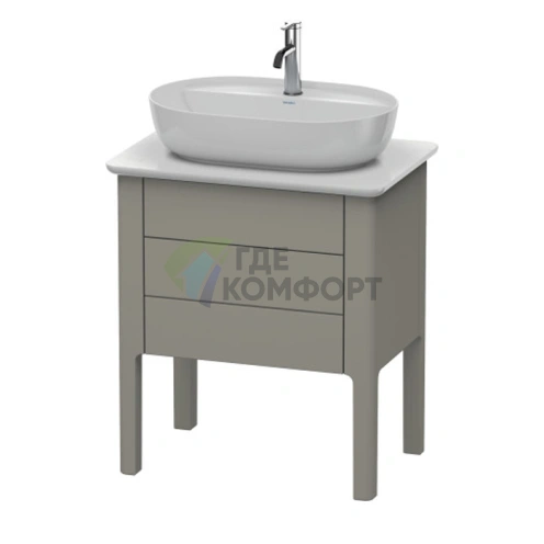 Напольная база Duravit Luv с выдвижными ящиками, 743x688x450 мм, цвет каменно-серый шелковисто-матовый (LU956509292) - фото 1